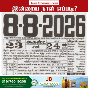 Auspicious (Nalla Neram) time today (Aug 08th)