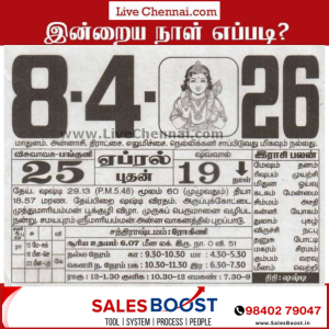 Auspicious (Nalla Neram) time today (April 8th)