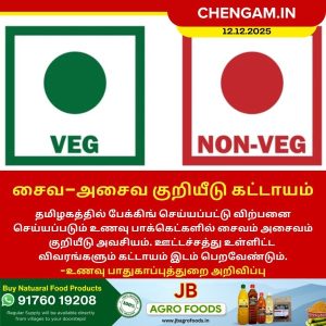 சைவ-அசைவ குறியீடு கட்டாயம்!