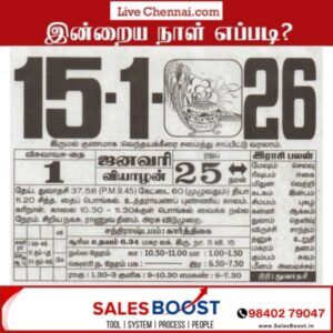 Auspicious (Nalla Neram) time today (Jan 15th)