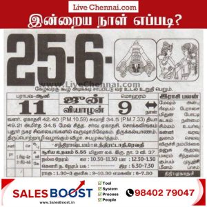 Auspicious (Nalla Neram) time today (June 25th)